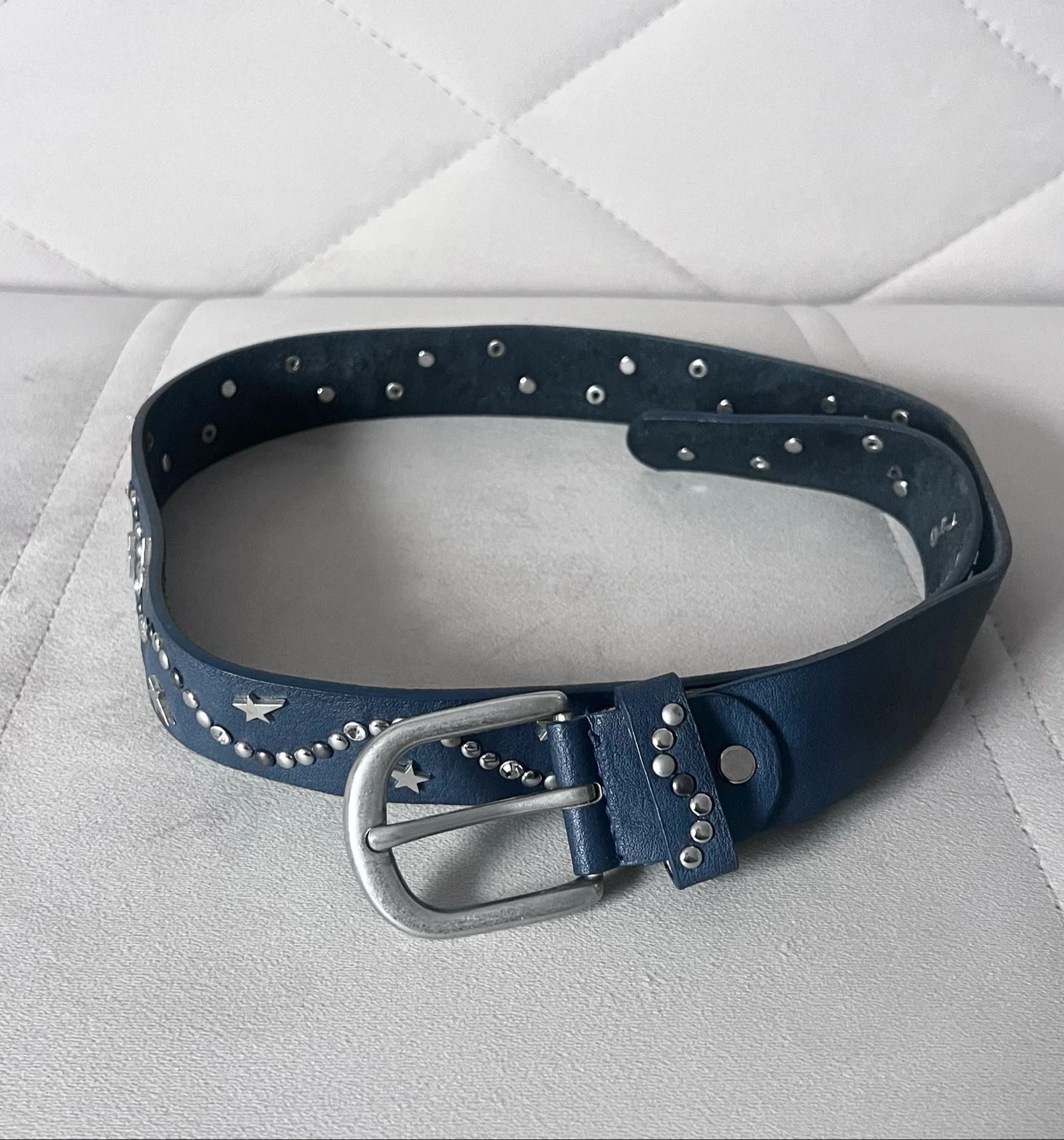 Navy blue and silver metal belt – photo 2